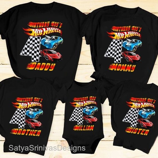 Hot Wheels Birthday Shirt, Family Matching Birthday Shirt-image