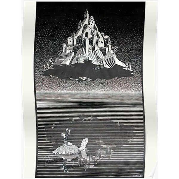 M.C. Escher - Castle In The Air, 1928 Premium Matte Vertical Poster-image