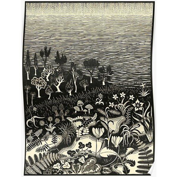 M.C. Escher - The 3Rd Day Of The Creation, 1926 Premium Matte Vertical Poster-image