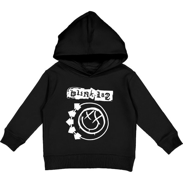 Blink Rock Band Graphic 182 Kids Pullover Hoodies | Smiley Kids Pullover Hoodies Face Blinkssweatshirt-image
