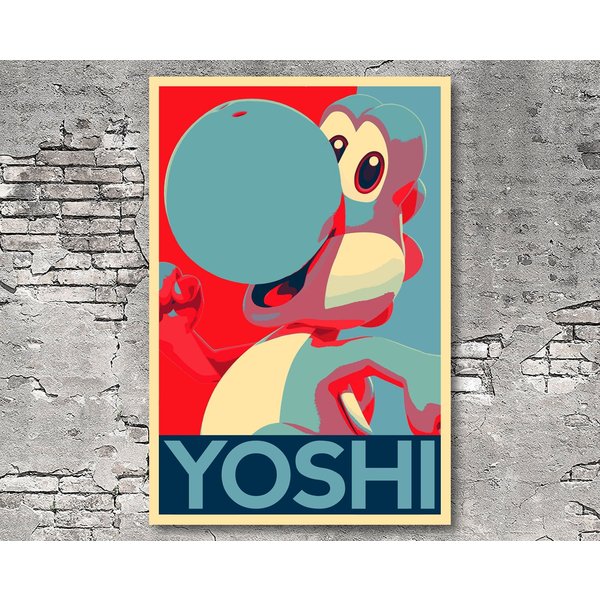 Yoshi Poster Print, Super Mario Bros Canvas Poster-image