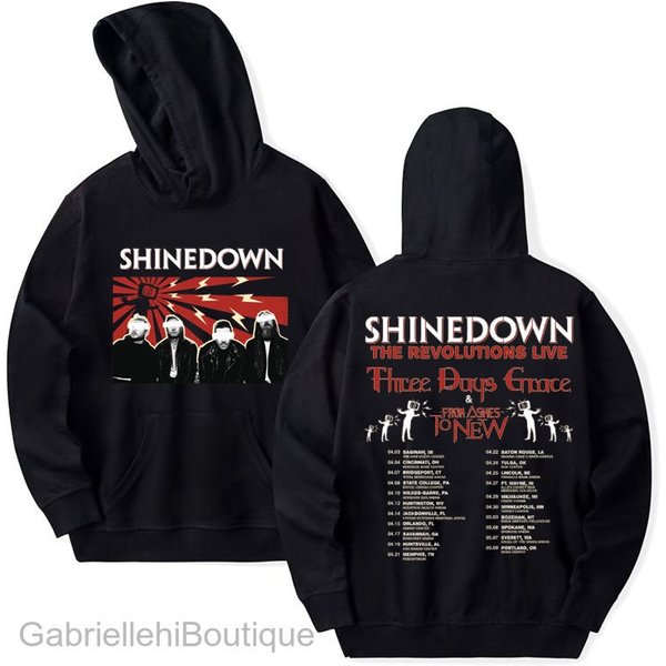 Shine Down Band The Revolutions Live 2023 Hoodie, The Revolutions Live Tour 2023-image