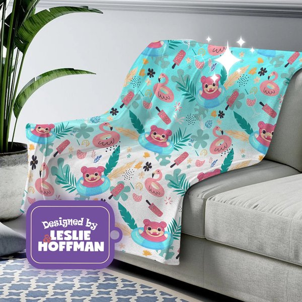 Slowpoke Aloha Pkm Blanket, Fleece Blanket-image