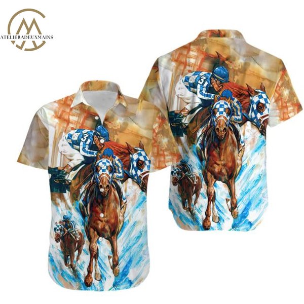 Kentucky Derby Horse Racing Hawaiian Shirt-image