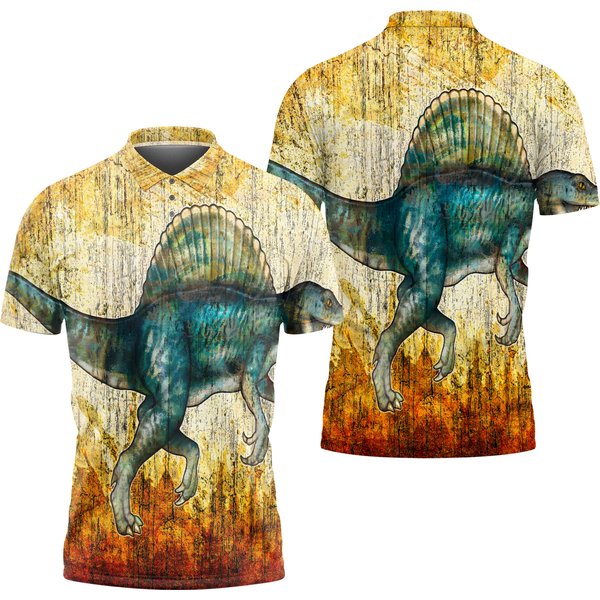 Lover Dinosaur Polo Shirt For Men, Polo 3D T-Shirt, Men Short Sleeve Shirt, Summer Shirt-image