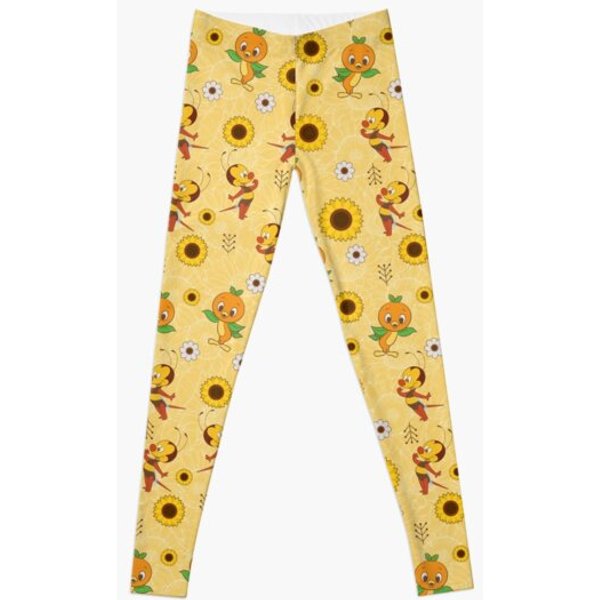 Spike The Bee And Orange Bird Leggings
