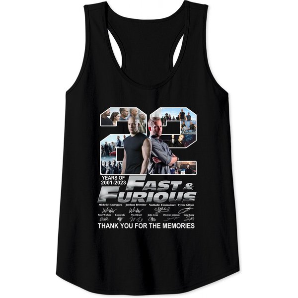 Fast And Furious Movie Tank Tops, 22 Years Fast & Furious 2001-2023 Anniversary Tank Tops-image