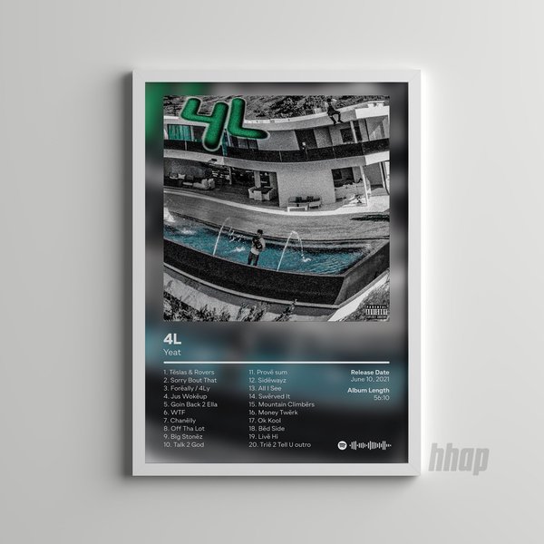 Yeat - 4L - Album Cover Poster - Yeat Rapper Print-image