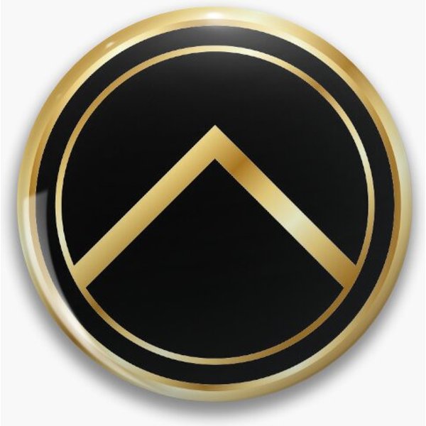 Spartan Shield Emblem Molon Labe Gold Pin Button-image
