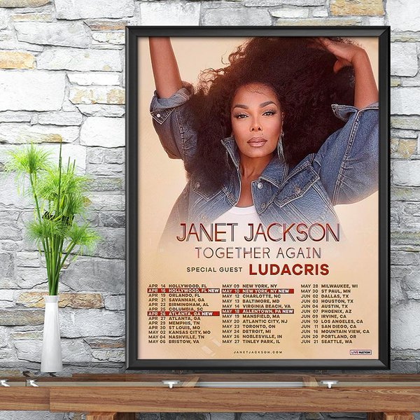 Janet Jackson Together Again Tour Poster, Janet Jackson 2023 Tour Dates Poster-image