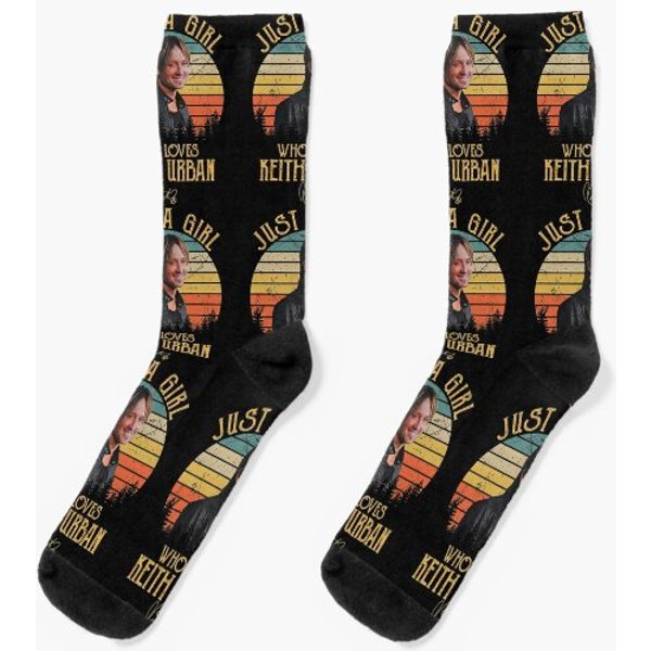 Just A Girl Who Loves Keith Art Urban Socks-image