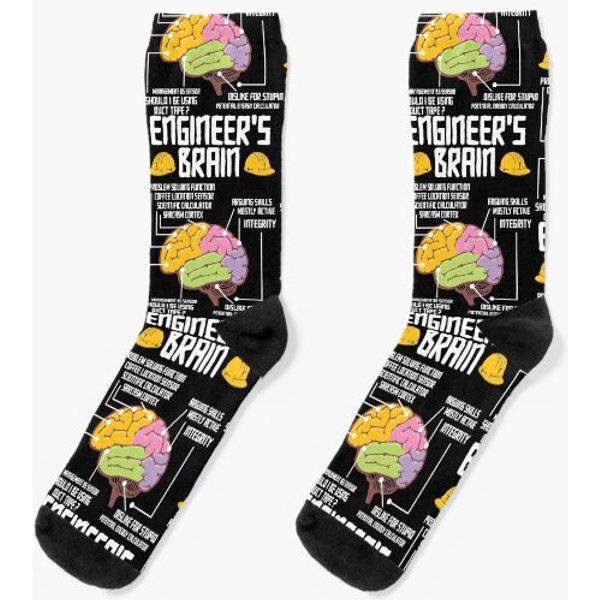 Engineer's Brain Engineering Profession Graphic Gift Socks-image