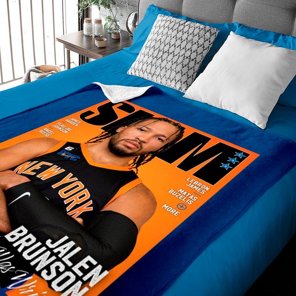 Jalen Brunson Knicks Slam Magazine Baby Blankets-image