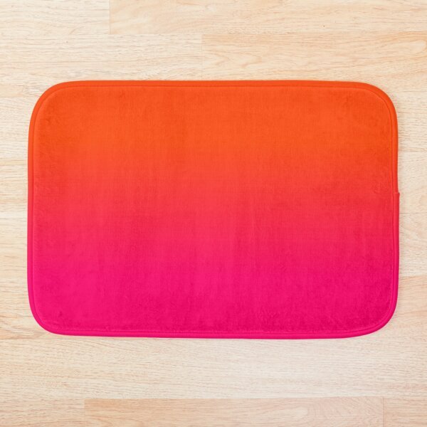 Neon Orange And Neon Pink Ombre Shade Color Fade Bath Mat-image