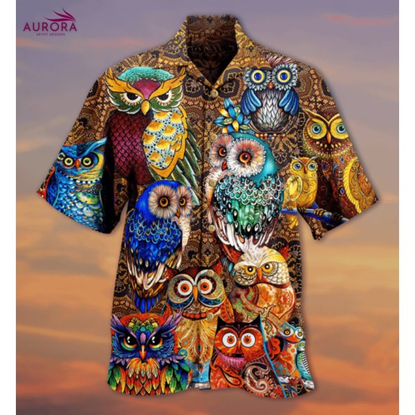 Owl Lover Hawaiian Shirt - Animal Lover Gift-image