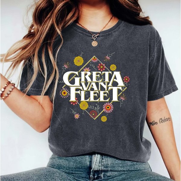 Greta Van Fleet Shirt, Greta Van Fleet Merch, Dream In Gold Tour 2023 T-Shirt.-image