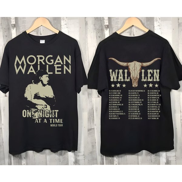 Wallen Western World Tour 2023 One Night At A Time 2 Side Shirt-image