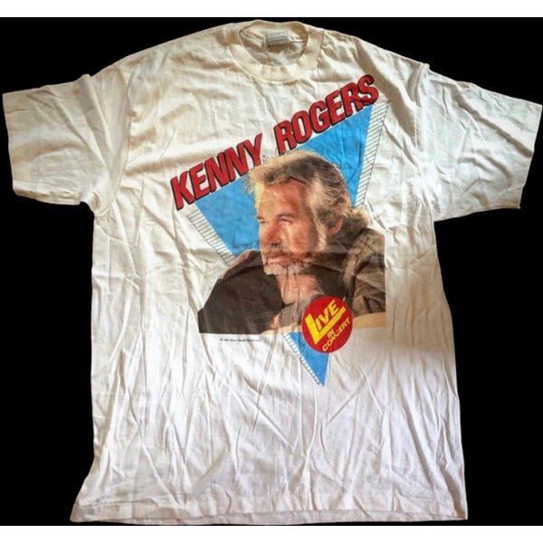 Vintage 1986 Kenny Rogers Concert Tour Tee T Shirt Large-image