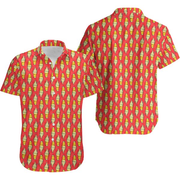 Dole Whip Float Inspired Short Sleeved Button Down Shirt-image
