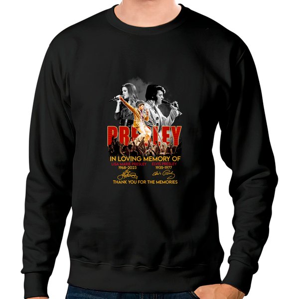In Loving Memories Of Presley Signatures Sweatshirts, Elvis Lovers Sweatshirts-image