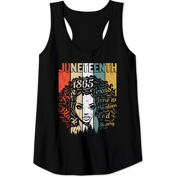 Juneteenth Flag Blm Afro Women June 19 1865 African Tank Tops-image