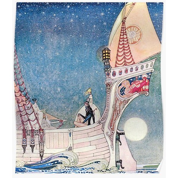 Sailing Over The Seas Kay Nielsen Premium Matte Vertical Poster-image