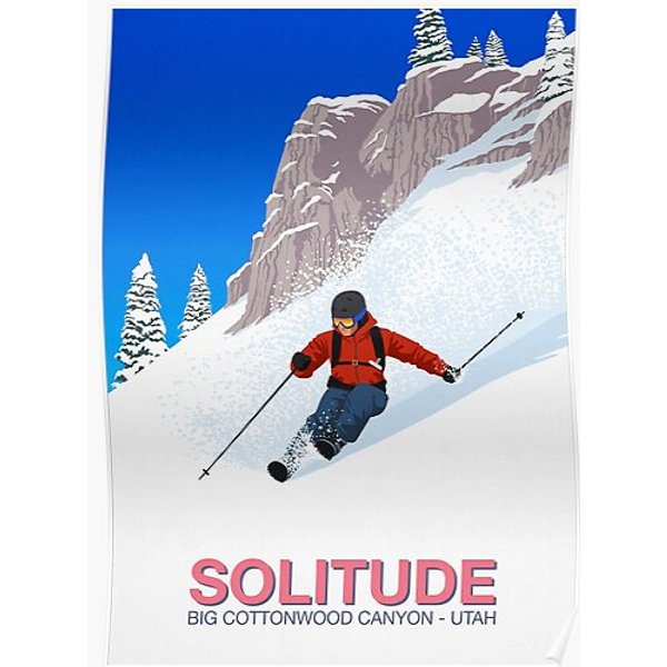 Solitude Skier Premium Matte Vertical Poster-image