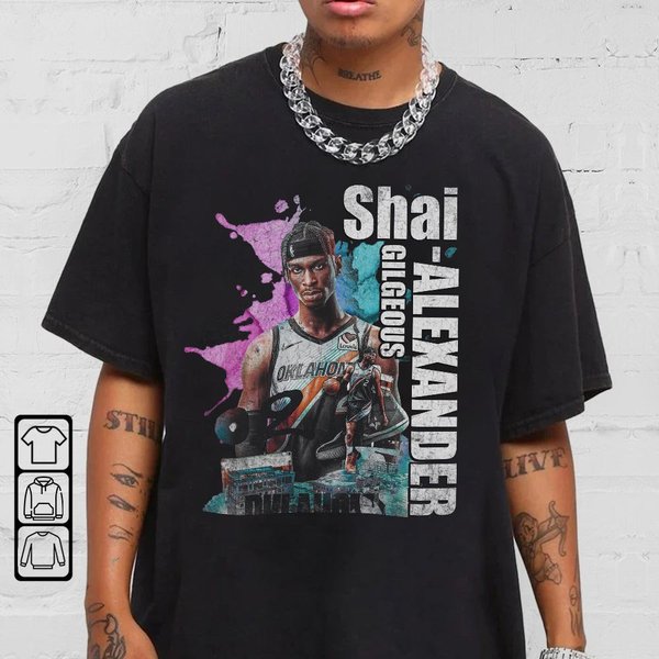 Shai Gilgeous-Alexander Vintage Shirt V3, Shai Gilgeous-Alexander Tee, Vintage V3 Graphic Tee T-Shirt-image