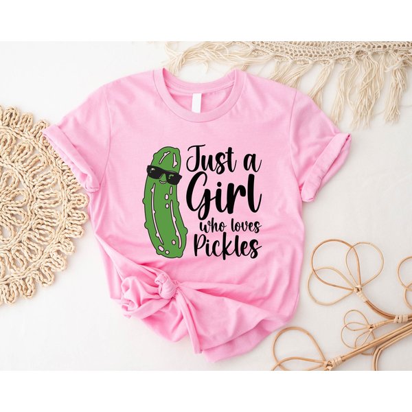 Just A Girl Who Loves Pickles Shirt, Funny Pickle Shirts-image
