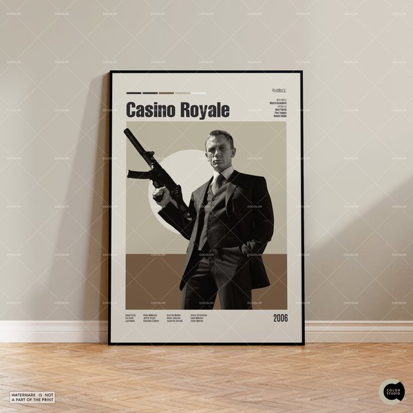James Bond Casino Royale, Vintage Movie Poster-image