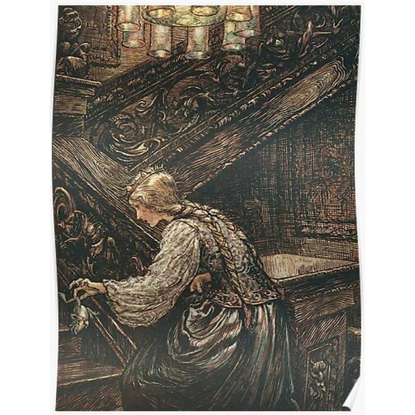 Arthur Rackham's Princess And Frog Princess Premium Matte Vertical Poster-image