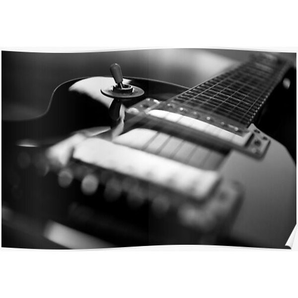 Guitar - Black White Premium Matte Vertical Poster-image
