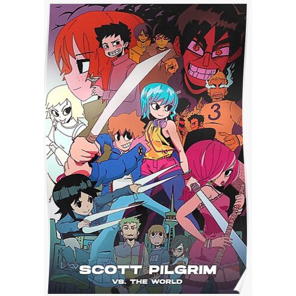 Scott Pilgrim Netflix, Scott Pilgrim Anime, Scott Pilgrim Premium Matte Vertical Poster-image