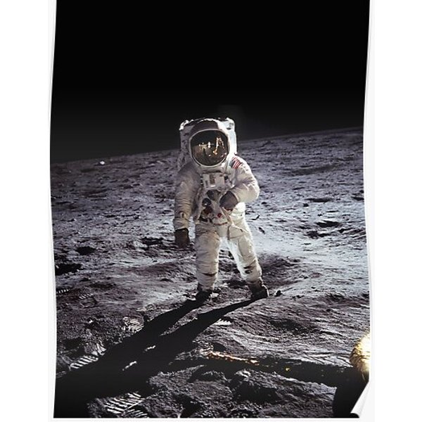 Buzz Aldrin On The Moon Premium Matte Vertical Poster-image