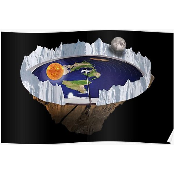 Flat Earth With Ice Wall Premium Matte Vertical Poster-image