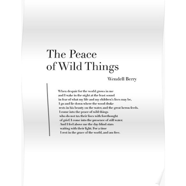 The Peace Of Wild Things By Wendell Berry Premium Matte Vertical Poster-image