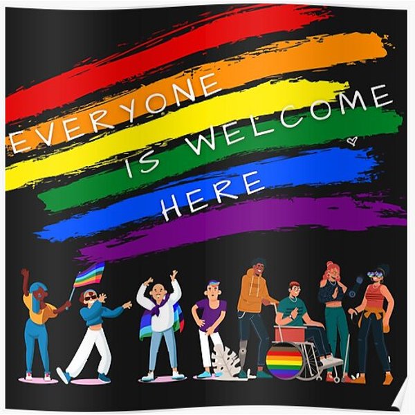 Everyone Is Welcome Here! Equality Rights, Human Rights, Rights For People With Disability Premium Matte Vertical Poster-image