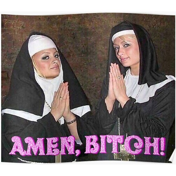Paris Hilton And Nicole Richie Nuns Premium Matte Vertical Poster-image