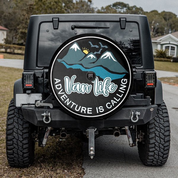 Van Life Adventure Is Calling Camper Truck, Camping Spare Tire Cover-image