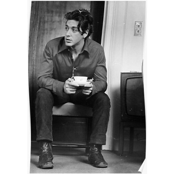 Al Pacino Drinking Coffee Premium Matte Vertical Poster-image