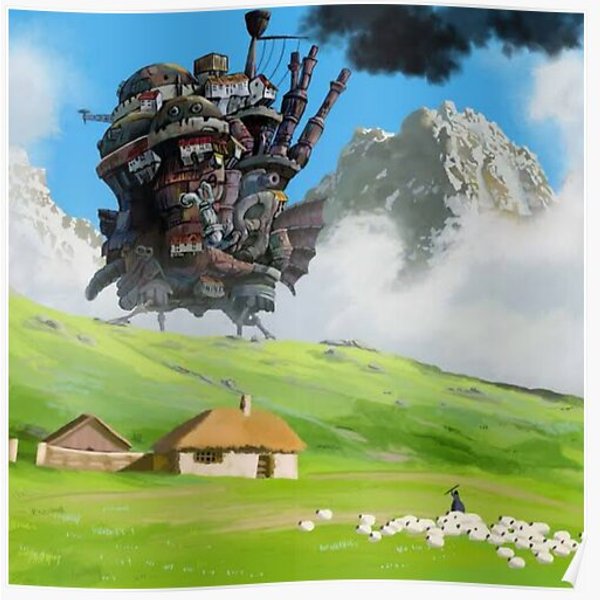 Howls Moving Castle Premium Matte Vertical Poster-image