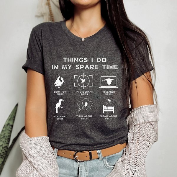 Bird Shirt, Things I Do In My Spare Time Birding T-Shirt, Funny Bird Lover Shirt-image