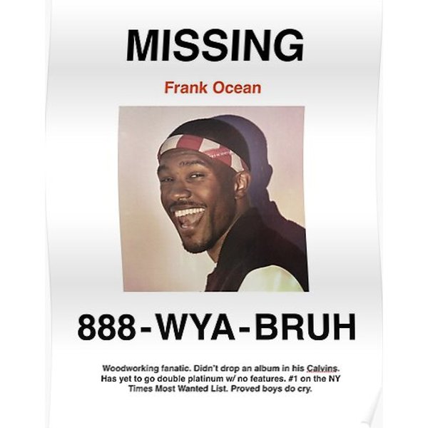 Frank Ocean Missing Poster Premium Matte Vertical Poster-image