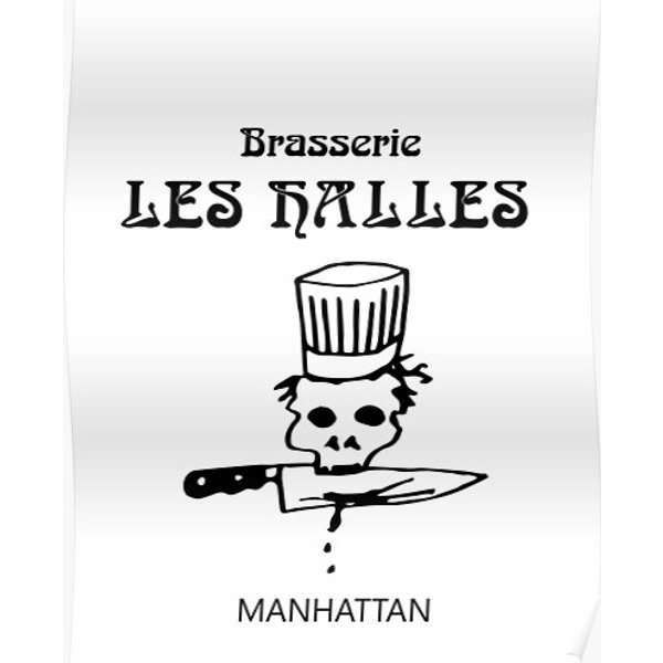 Vintage Looking Brasserie Les Halles Anthony Bourdain's Old Restaurant Premium Matte Vertical Poster-image