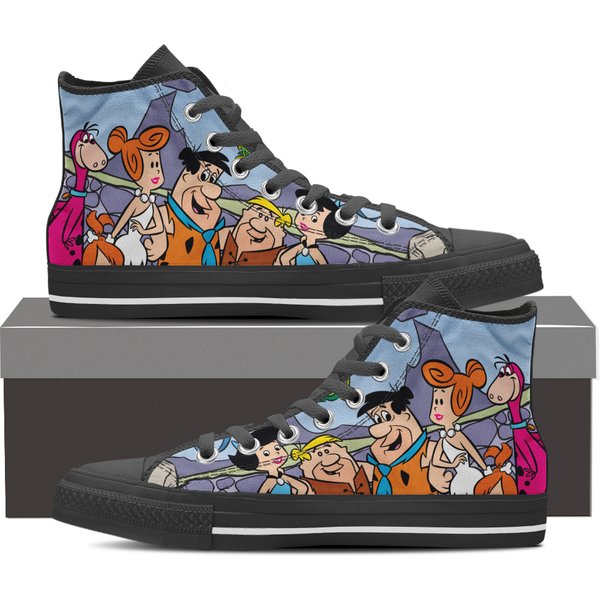 Flintstones Shoes | Fred Flintstone Canvas High Top Sneakers For Men And Women-image