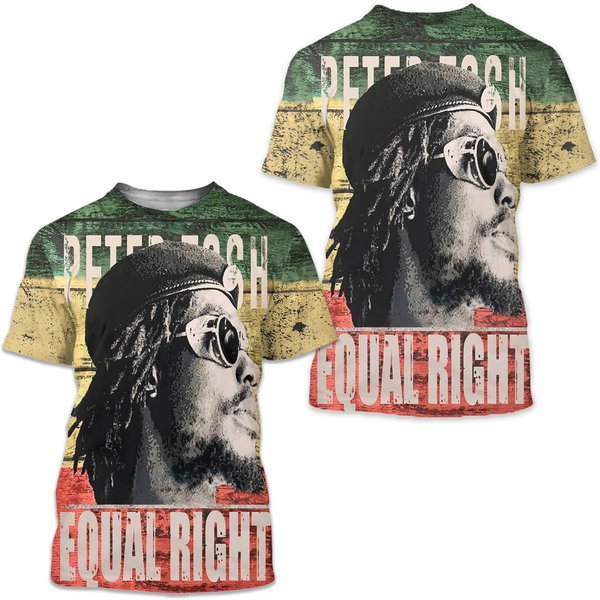 Peter Tosh Reggae Rasta Dreadlocks Bob Marley Jamaica Equal Rights T-Shirt Black History Month-image