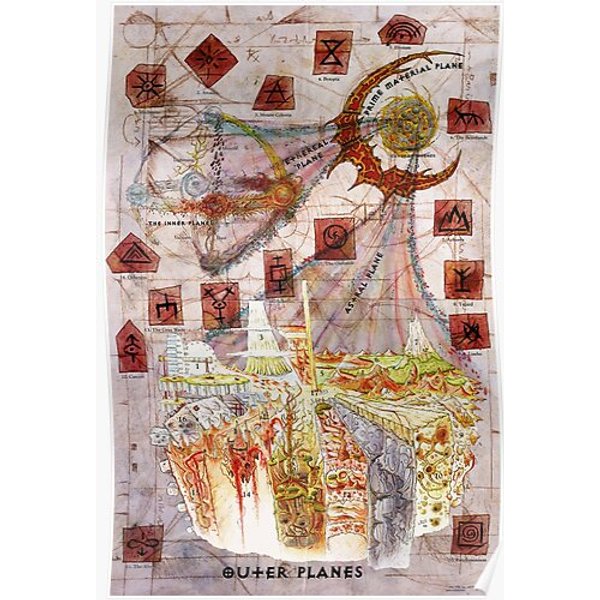 Ad&D Multiverse Planescape Map Premium Matte Vertical Poster-image