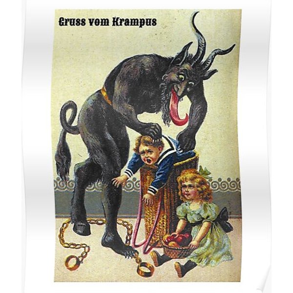 Gruss Vom Krampus Greetings From Christmas Demon Premium Matte Vertical Poster-image