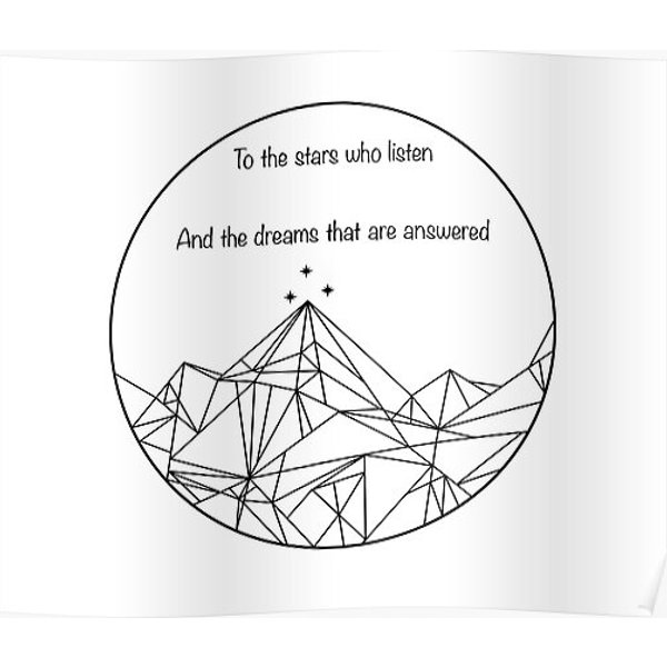 To The Stars Who Listen And The Dreams That Are Answered Night Court Insignia Premium Matte Vertical Poster-image