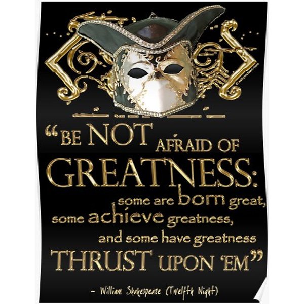 Shakespeare Twelfth Night Greatness Quote Premium Matte Vertical Poster-image
